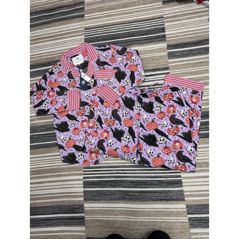 Printfresh x Anthropologie Sleepy Hallow Pajama Set Women's M Purple Halloween